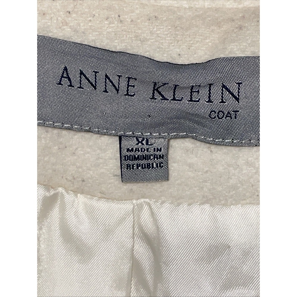 Vintage White Anne Klein Collared Coat Winter Wool Blend‎ XL